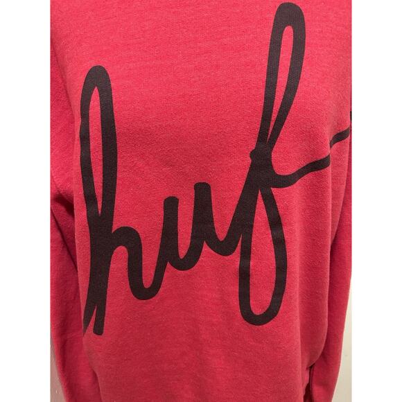 HUF WORLDWIDE Demi Script Logo Crewneck Long Sleeve Sweater Made in USA-Large - Picture 2 of 6